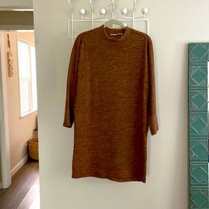 LUSH MockNeck Sweater Dress in Rust. Size Medium.
